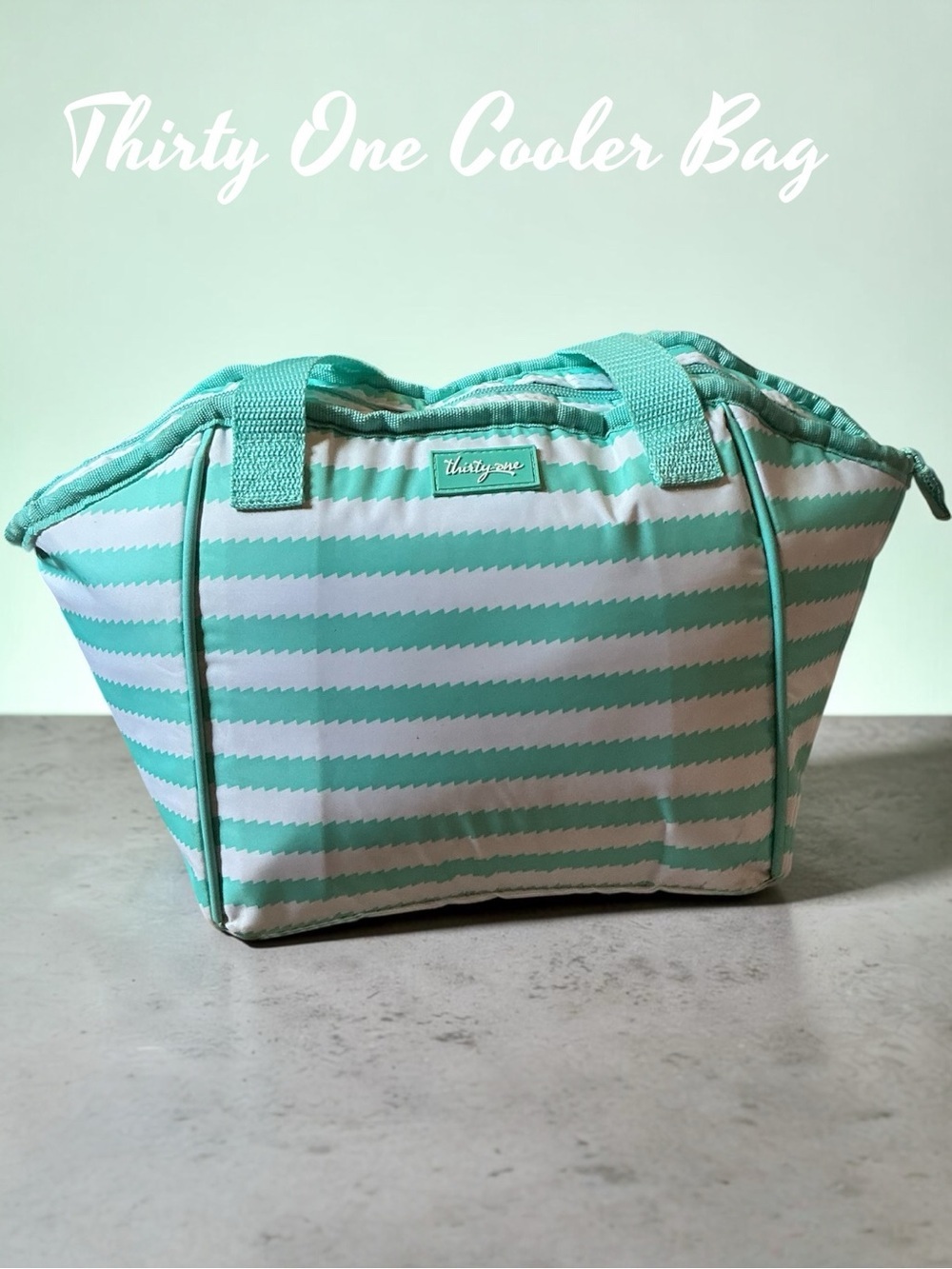 🌺Thirty-One Striped Cooler Bag in Mint